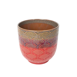 Osłonka ceramiczna Czerwona ze wzorem | Duża