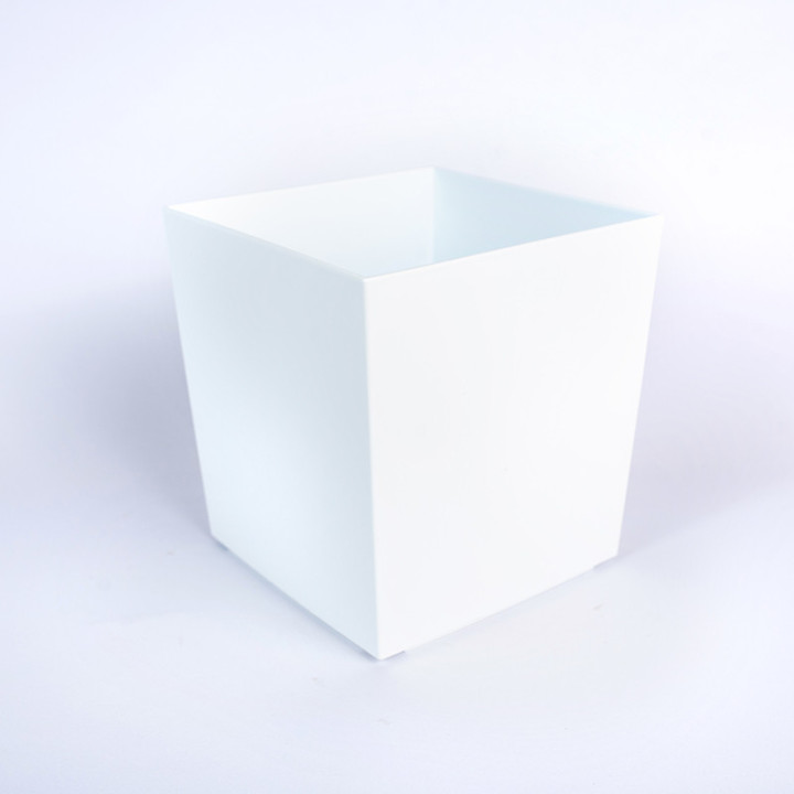Plastikowa kwadratowa osłonka | Biała 18 cm