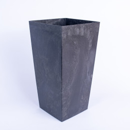 Wysoka plastikowa kwadratowa osłonka | Czarny beton 24 cm