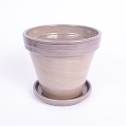 Donica szkliwiona basalt | 14 cm