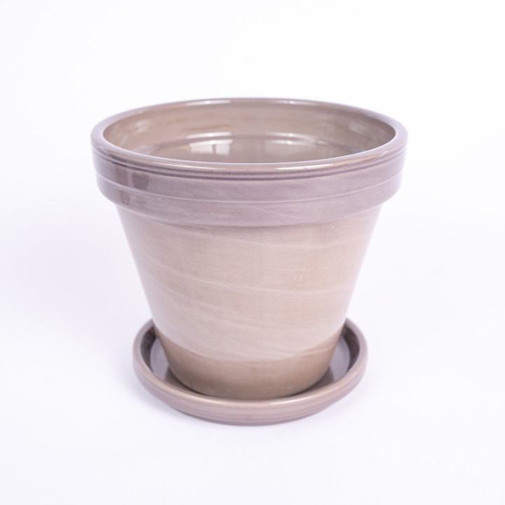 Donica szkliwiona basalt | 14 cm