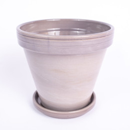 Donica szkliwiona basalt | 16 cm