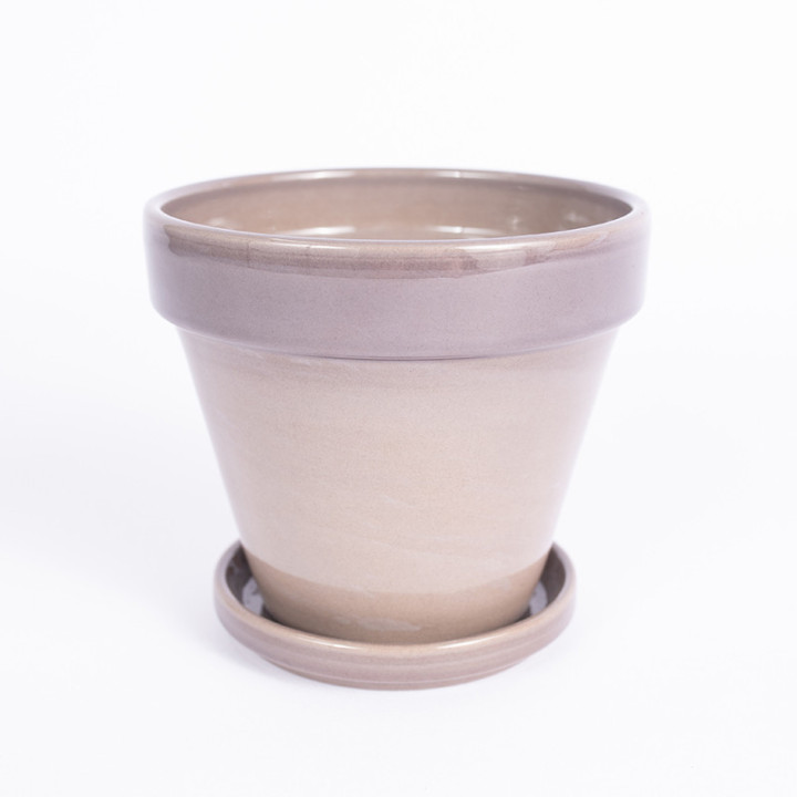 Donica szkliwiona basalt | 10 cm