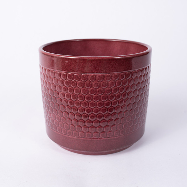 Osłonka walec bordowy lazur | 12 cm