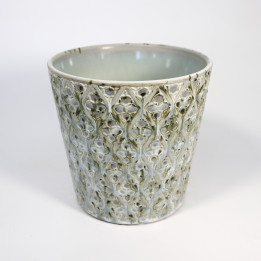 Osłonka ceramiczna Geo zielono-szara – 17 cm | Tomaszewski
