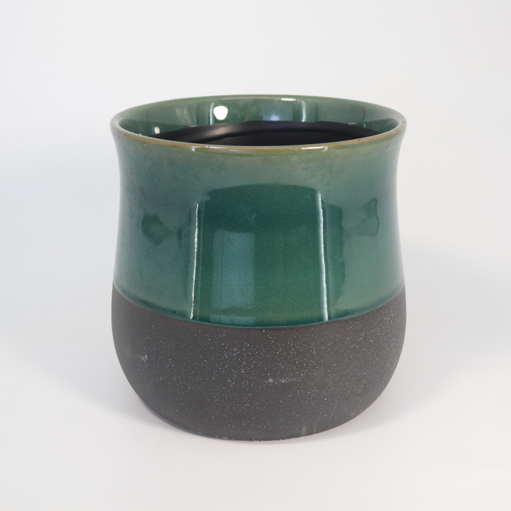 Osłonka ceramiczna Verde zielono-szara – 17 cm | Tomaszewski
