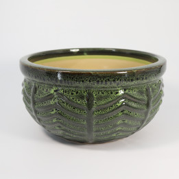 Osłonka ceramiczna Misa Jodełka zielona 15 cm | Tomaszewski