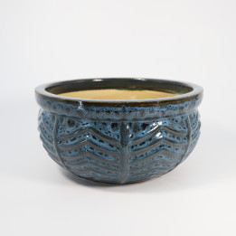 Osłonka ceramiczna Misa Jodełka niebieska 30 cm | Tomaszewski
