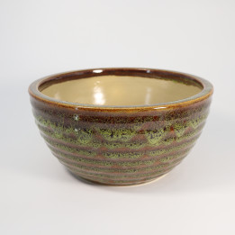 Osłonka ceramiczna Misa zielono-brązowa 20 cm | Tomaszewski