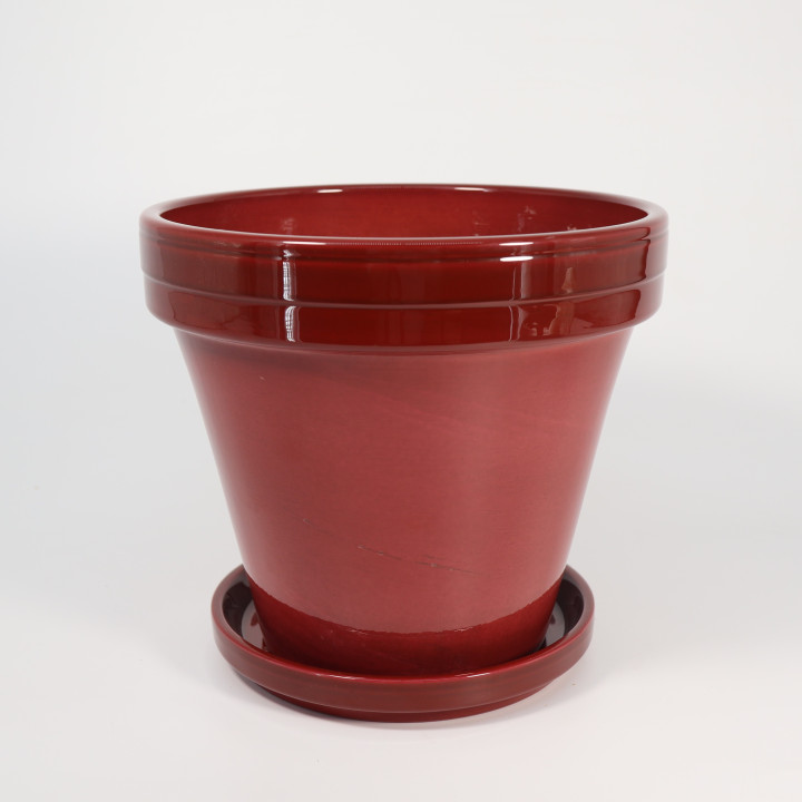 Doniczka ceramiczna Lazur Czerwona 18 cm | Tomaszewski