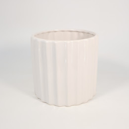 Osłonka ceramiczna Plisa biała ⌀ 16 cm | Tomaszewski